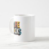 Farbenfrohe Hacks Emblem Kaffeetasse (Vorderseite Links)