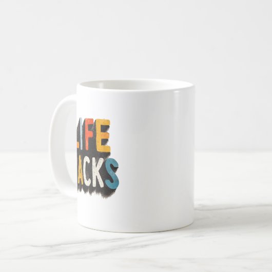 Farbenfrohe Hacks Emblem Kaffeetasse (Vorderseite Links)