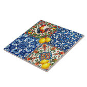 Farbenfrohe Hahn, mediterran, mosaik, Zitrone, Fliese (Seite)