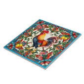 Farbenfrohe Hahn, mediterran, mosaik, Zitrone, Fliese (Seite)