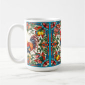 Farbenfrohe Hahn, mediterran, mosaik, Zitrone, Kaffeetasse (Links)