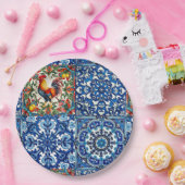 Farbenfrohe Hahn, mediterran, mosaik, Zitrone, Pappteller (Party)