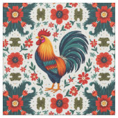 Farbenfrohe Hahn Stoff (Nahaufnahme)