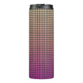 Farbenfrohe Hahnentrittmuster-rosa bis gelb-gelb-s Thermosbecher (Rückseite)