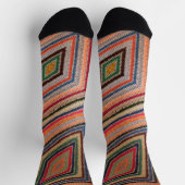 Farbenfrohe Häkelquadrate drucken Socken (Oben)