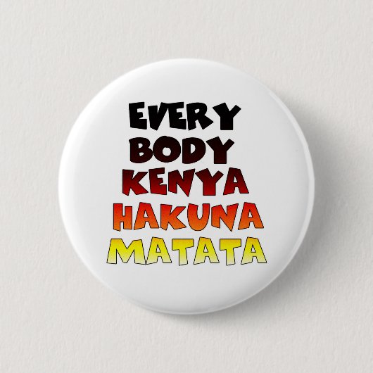 Farbenfrohe Hakuna Matata: Eine Kenyan-Feier Button (Vorderseite)