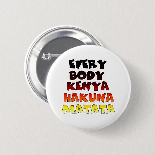 Farbenfrohe Hakuna Matata: Eine Kenyan-Feier Button (Vorne & Hinten)