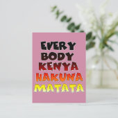 Farbenfrohe Hakuna Matata: Eine Kenyan-Feier Postkarte (Stehend Vorderseite)