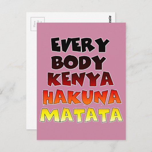 Farbenfrohe Hakuna Matata: Eine Kenyan-Feier Postkarte (Vorne/Hinten)