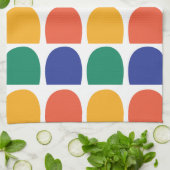 Farbenfrohe Halbkreisgeometrie Geschirrtuch (Gefaltet)