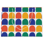Farbenfrohe Halbkreisgeometrie Große Geschenktüte (Vorderseite)