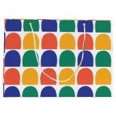 Farbenfrohe Halbkreisgeometrie Große Geschenktüte (Rückseite)