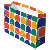 Farbenfrohe Halbkreisgeometrie Große Geschenktüte (Rückseite Schrägansicht)