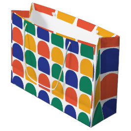 Farbenfrohe Halbkreisgeometrie Große Geschenktüte
