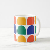 Farbenfrohe Halbkreisgeometrie Kaffeetasse (VorderseiteRechts)