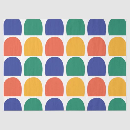 Farbenfrohe Halbkreisgeometrie Seidenpapier (Vorderseite)