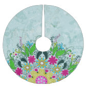 Farbenfrohe Halbleiter-Retro-Wirbel Polyester Weihnachtsbaumdecke (Vorderseite)