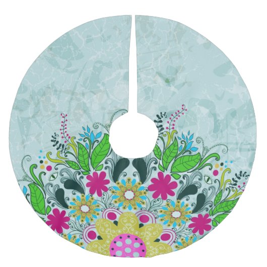 Farbenfrohe Halbleiter-Retro-Wirbel Polyester Weihnachtsbaumdecke (Vorderseite)