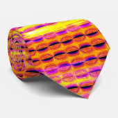 Farbenfrohe Halbmond Streifen Muster Necktie 2 Krawatte (Gerollt)