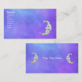 Farbenfrohe Halbmondwand Abstrakte Formen Lila Visitenkarte (Vorne/Hinten)