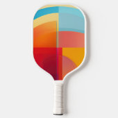 Farbenfrohe halbrunde Formen Pickleball Paddel Schläger (Rückseite)