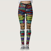 Farbenfrohe Hallo in vielen Sprachen Word Cloud Leggings (Vorderseite)