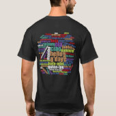 Farbenfrohe Hallo in vielen Sprachen Word Cloud T-Shirt (Rückseite)
