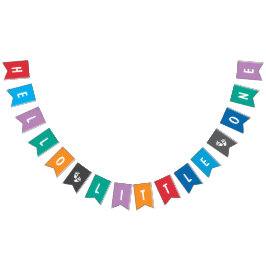 Farbenfrohe "Hallo Kleines" Babyparty Wimpelkette