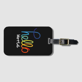 Farbenfrohe Hallo-Welt-Gepäckmarke Gepäckanhänger