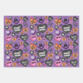 Farbenfrohe Halloween-Bonbons Geschenkpapier Set (Vorderseite 3)