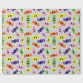 Farbenfrohe Halloween Candies Nahtloses Wrapping P Geschenkpapier (Flach)