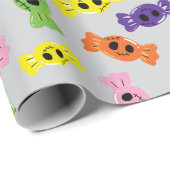 Farbenfrohe Halloween Candies Nahtloses Wrapping P Geschenkpapier (Rolleneckpunkt)
