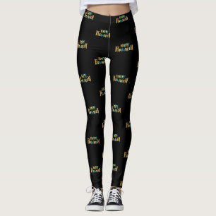farbenfrohe halloween Drehbuchfrau schwarz Leggings