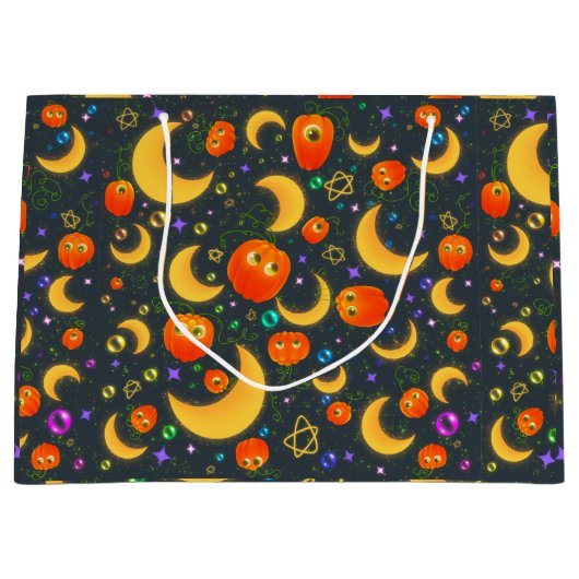 Farbenfrohe Halloween-Geschenktasche Große Geschenktüte (Vorderseite)