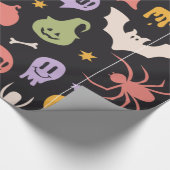 Farbenfrohe Halloween-Hintergrundezitat oder -Beha Geschenkpapier (Ecke)