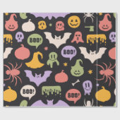 Farbenfrohe Halloween-Hintergrundezitat oder -Beha Geschenkpapier (Flach)