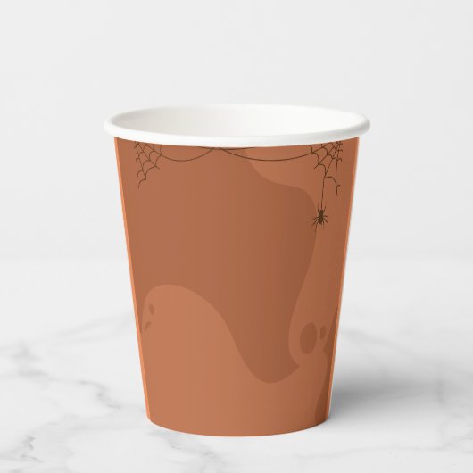 Farbenfrohe Halloween-Kinderdusche Pappbecher (Rückseite)