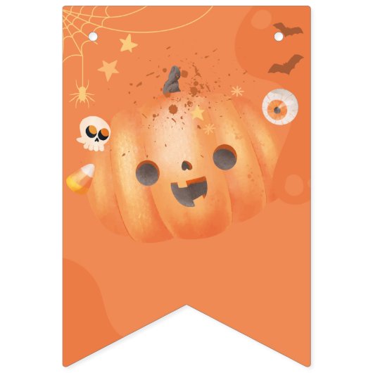 Farbenfrohe Halloween-Kinderdusche Wimpelkette (Zweite Fahne)