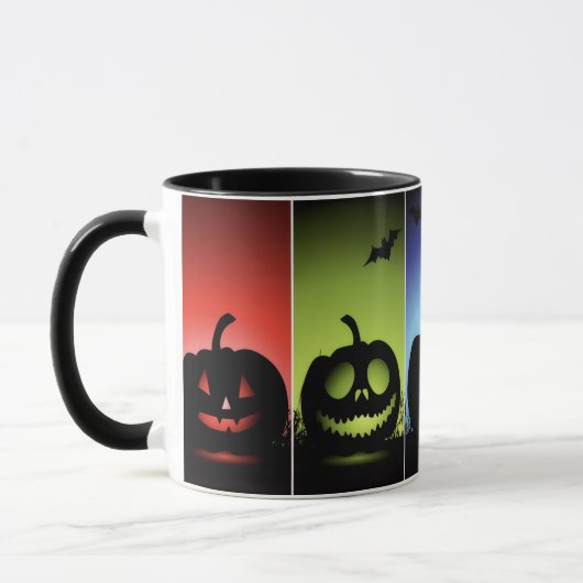 Farbenfrohe Halloween-Kürbisse Tasse (Links)