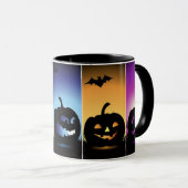 Farbenfrohe Halloween-Kürbisse Tasse (VorderseiteRechts)