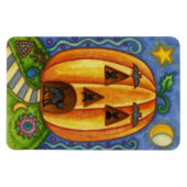 Farbenfrohe Halloween-Magnet mit einem Kürbis und  Magnet (Horizontal)