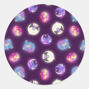 Farbenfrohe Halloween-Niedliche Fledermäuse Zeich Runder Aufkleber