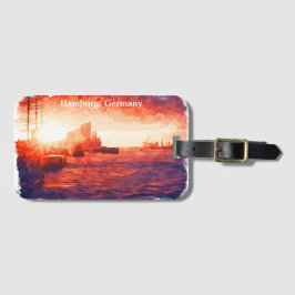 Farbenfrohe Hamburg Germany Port City Travel Gepäckanhänger