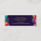 Farbenfrohe Hamsa Hand Energy Spiral Mini Visitenkarte (Rückseite)