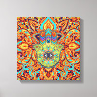 Farbenfrohe Hamsa Hand - Hand Fatima