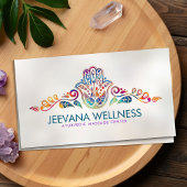 Farbenfrohe Hamsa Hand Paisley Ornament Visitenkarte