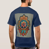 Farbenfrohe Hamsa Heftaufkleber Design T - Shirt (Rückseite)