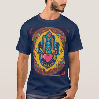 Farbenfrohe Hamsa Heftaufkleber Design T - Shirt
