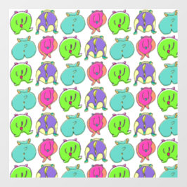 Farbenfrohe Hamster-Hintern-Muster Fensteraufkleber