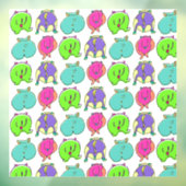 Farbenfrohe Hamster-Hintern-Muster Fensteraufkleber (Blatt 3)